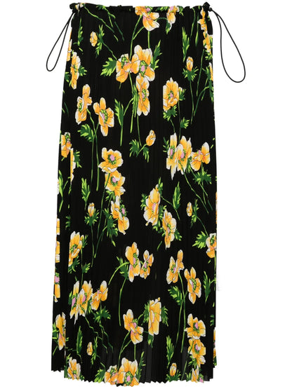Floral-Print Midi Skirt