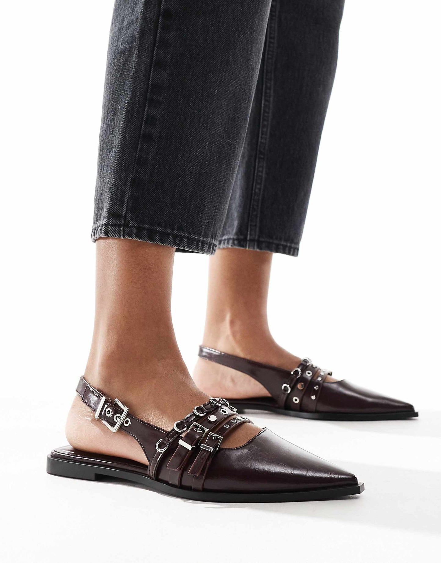 Buckle Detail Flat Slingback