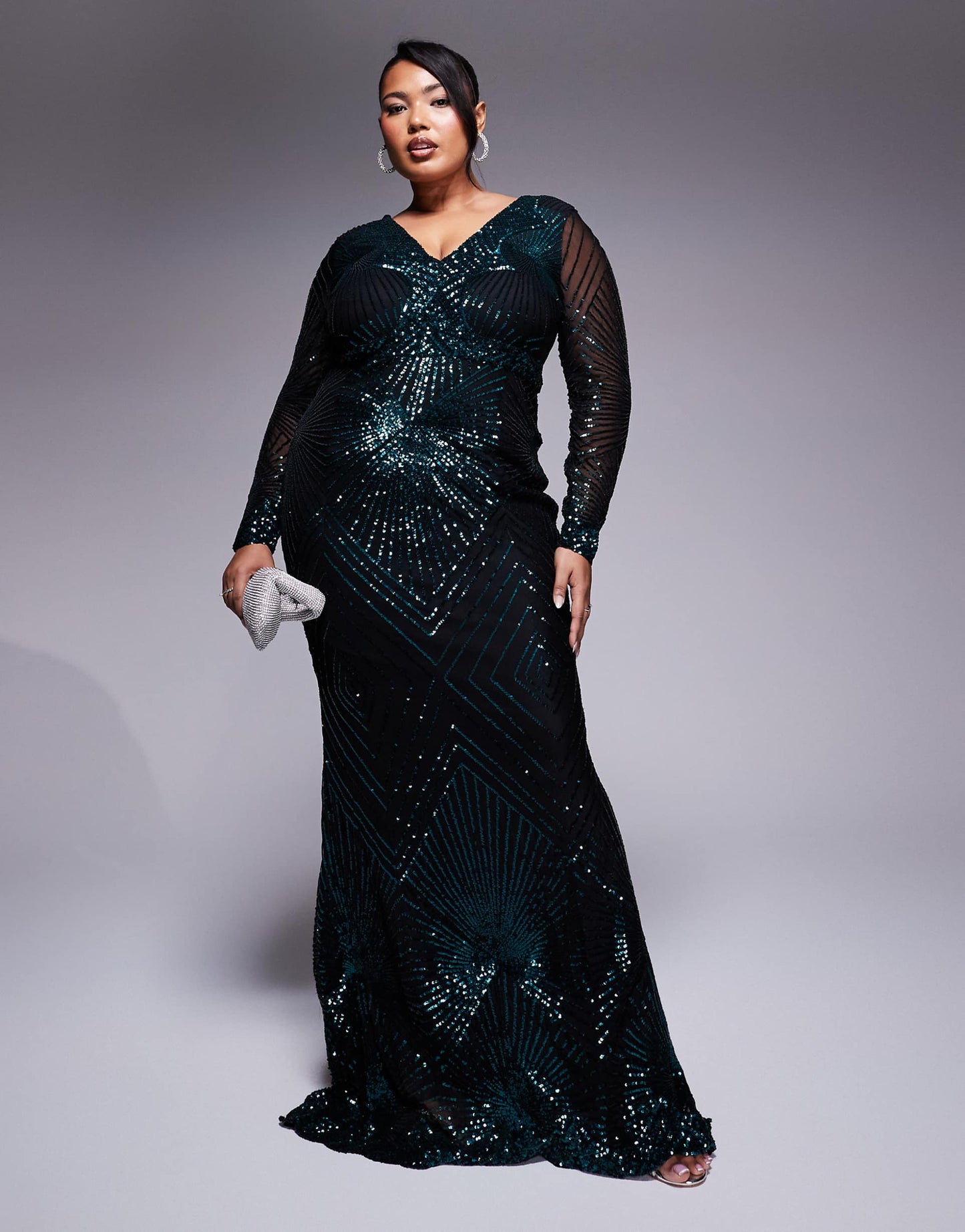 Curve Starburst Sequin Maxi Dress