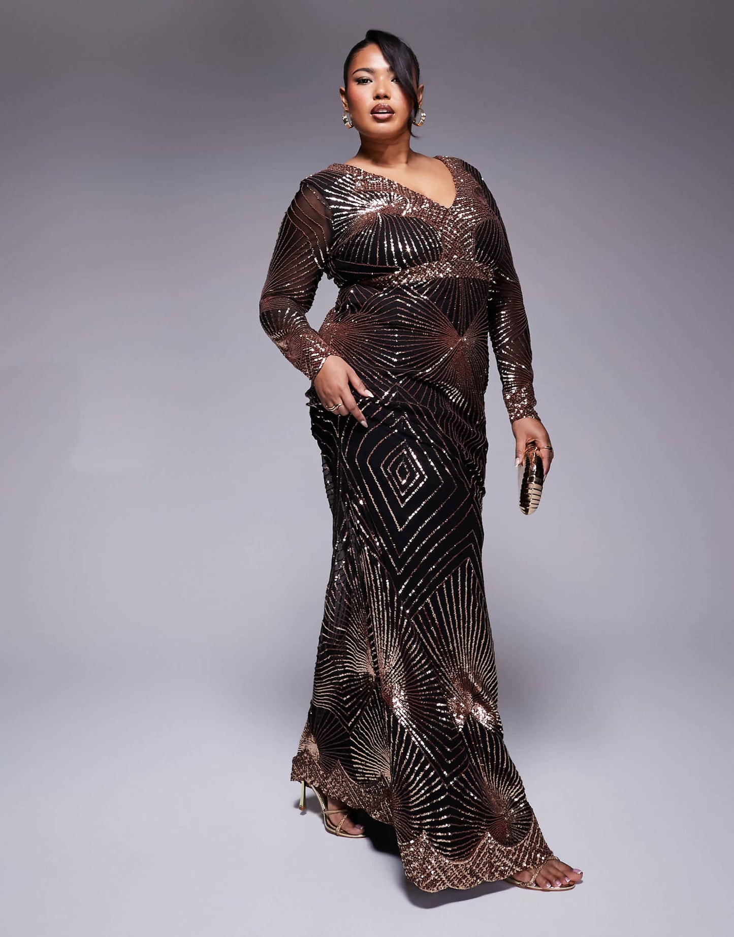 Curve Plus Starburst Sequin Maxi Dress