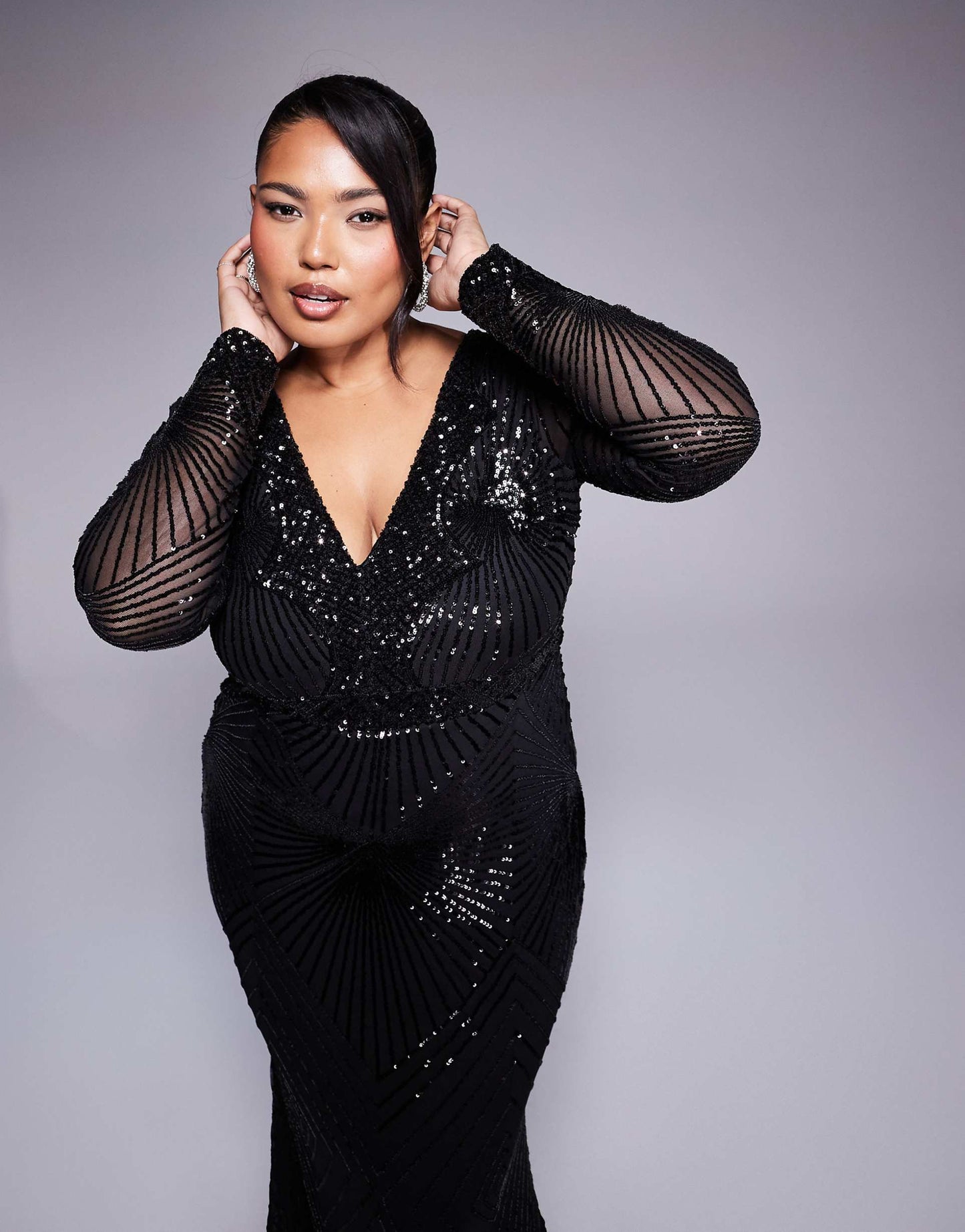 Curve Starburst Sequin Maxi Dress