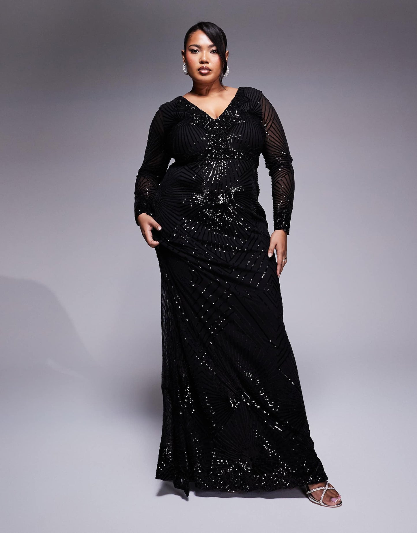 Curve Starburst Sequin Maxi Dress
