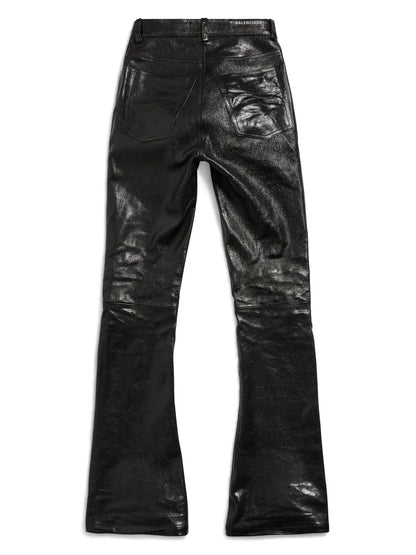 Flared Leather Trousers