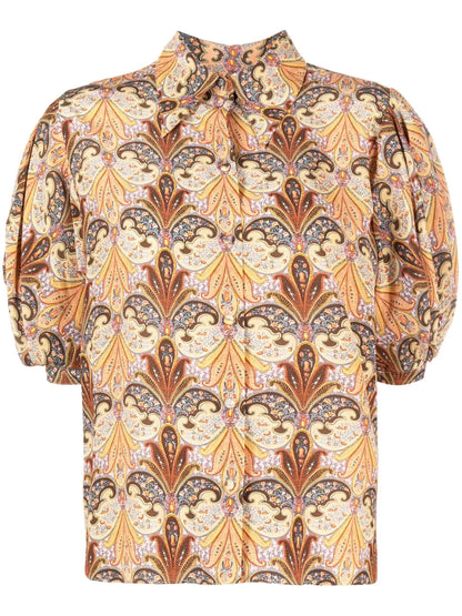 Paisley-Print Silk Shirt