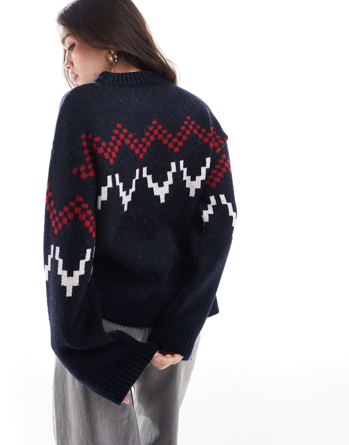 Fluffy Knitted  Fair Isle Jumper