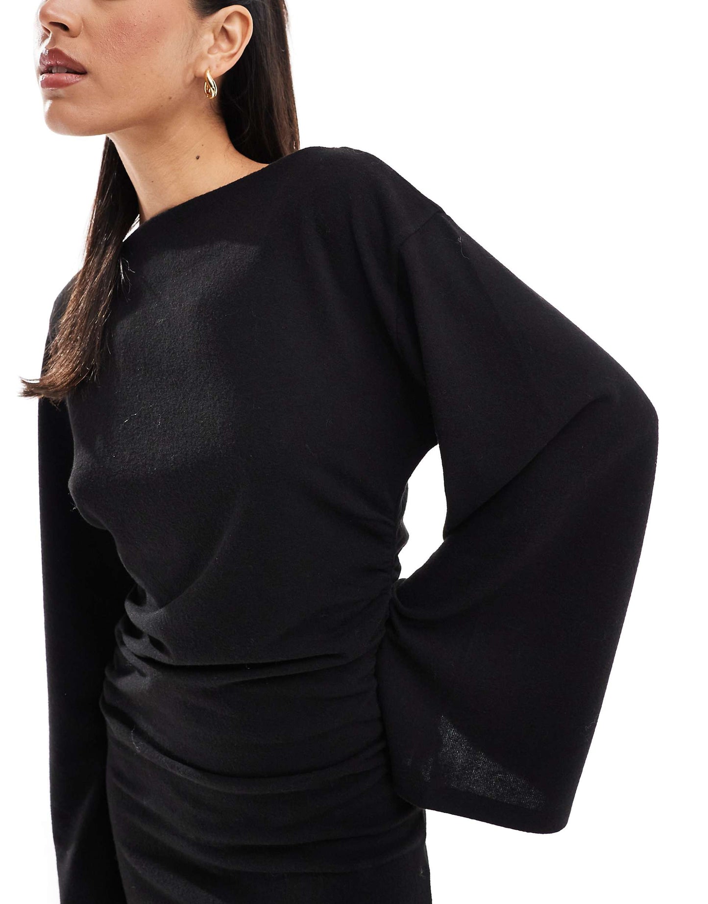 Supersoft Slash Neck Mini Dress