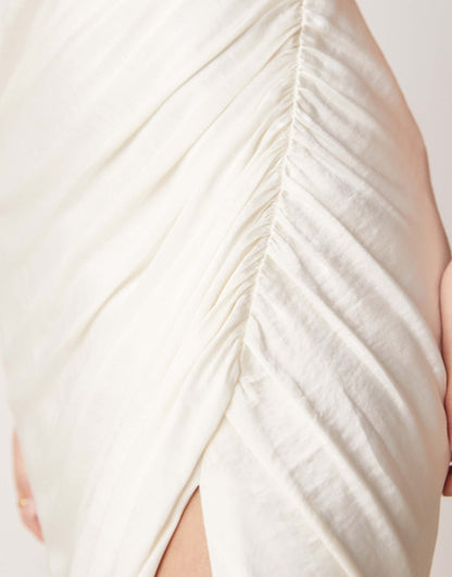 Cowl Neck Draped Maxi Dress