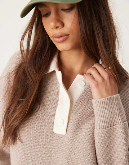 Long Sleeve Polo Knit Jumper