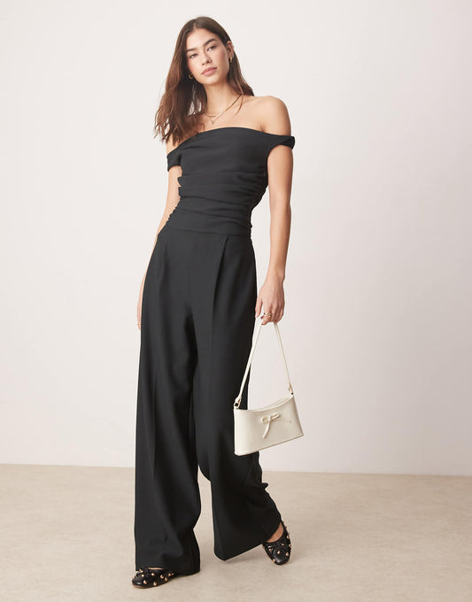 Off The Shoulder Draped Jumpsuit