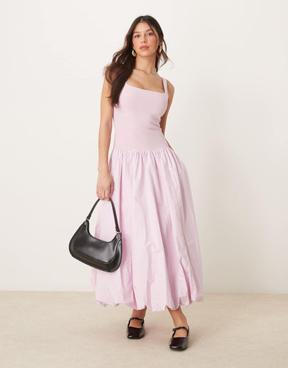 Drop Waist Bubble Midi Dress