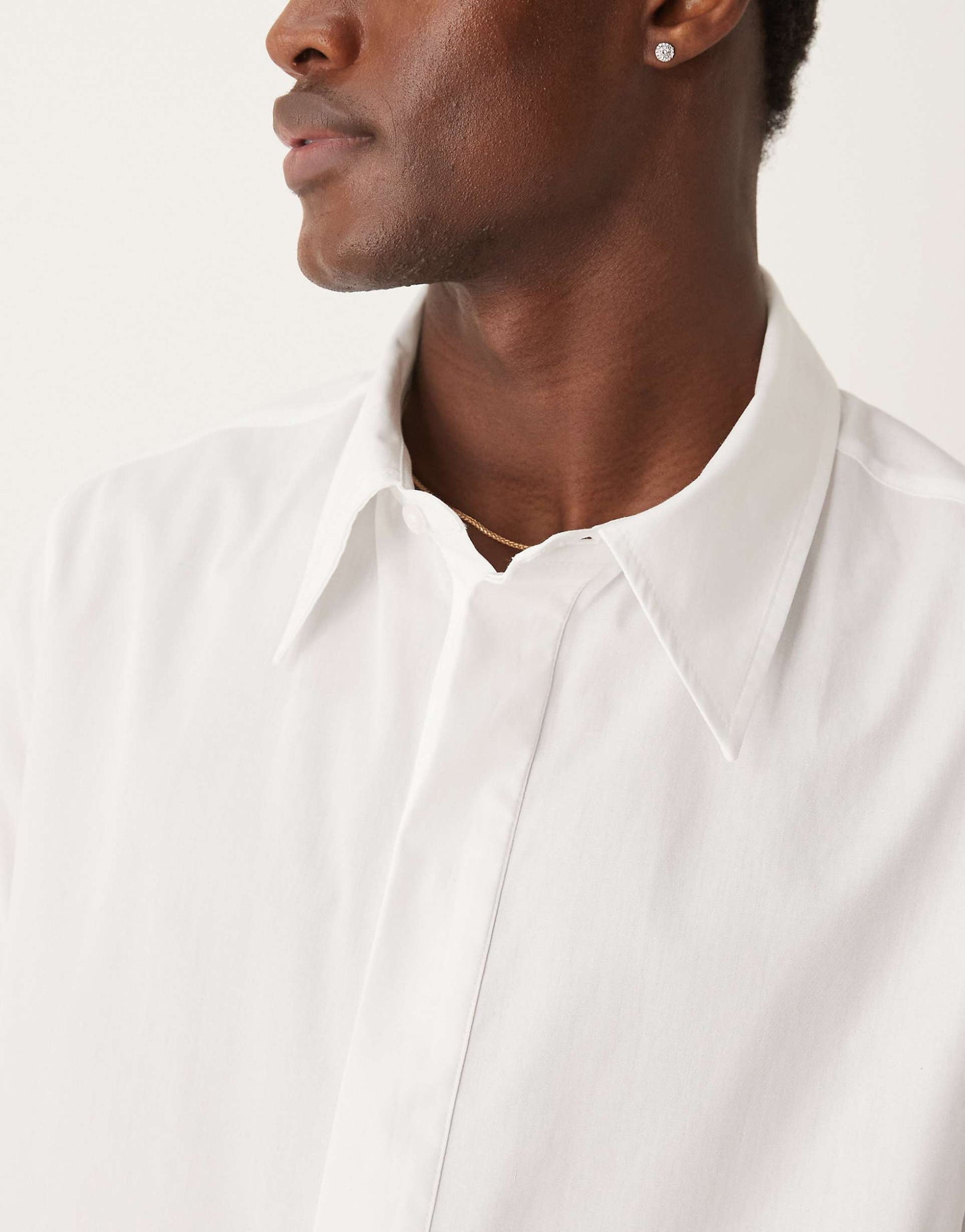 Boxy Cropped 70S Collar Poplin Shirt