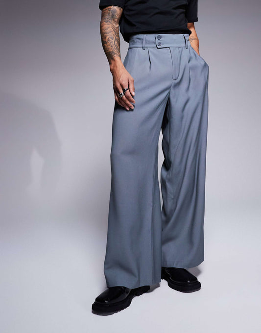 Loose Fit Smart Trousers With Wide Waistband