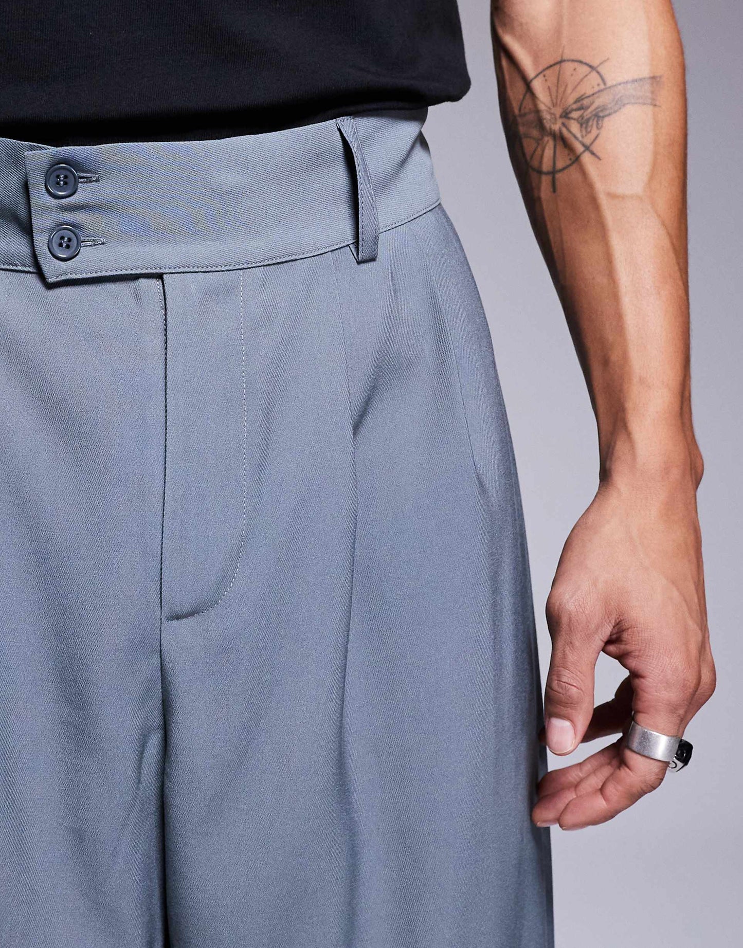 Loose Fit Smart Trousers With Wide Waistband