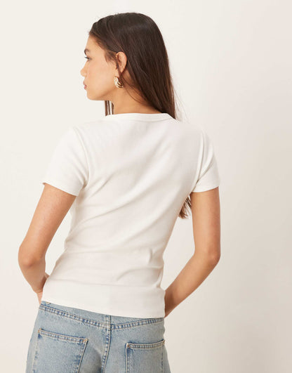 Button Through Ribbed Top