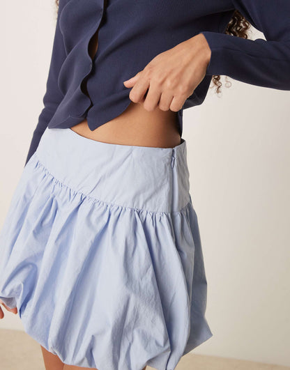 Mid Rise Drop Waist Bubble Mini Skort