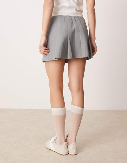 High Rise Pleated Mini Skort