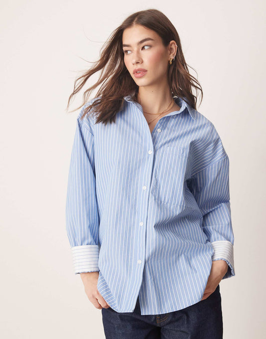 Long Sleeve Oversized Poplin Shirt