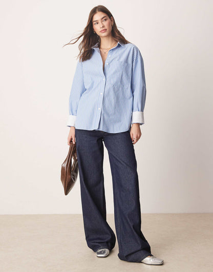 Long Sleeve Oversized Poplin Shirt