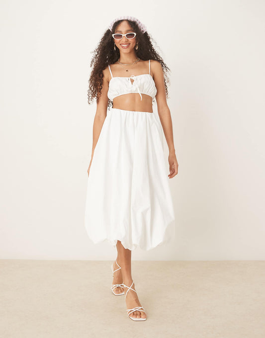 High Rise Bubble Maxi Skirt