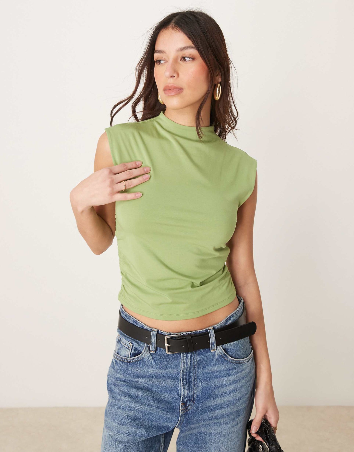 Sleeveless Mock Neck Top