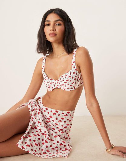 Ruched Underwire Bikini Top Co-Ord