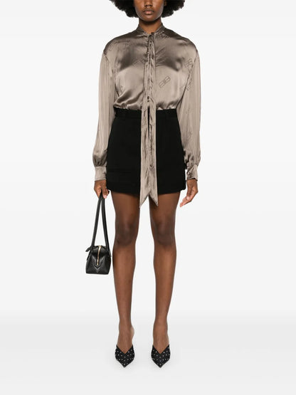 Deconstructed Wool Miniskirt