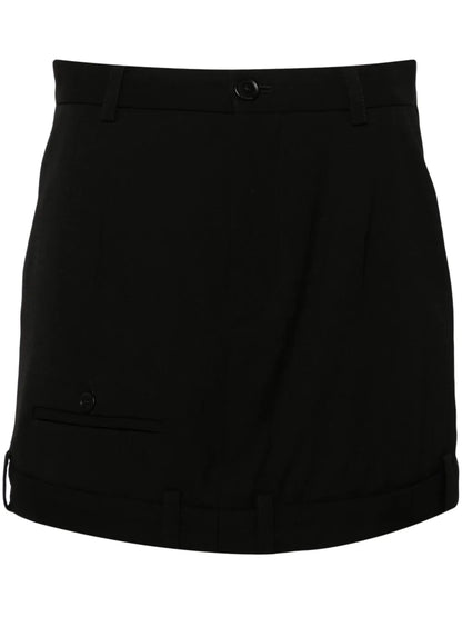 Deconstructed Wool Miniskirt