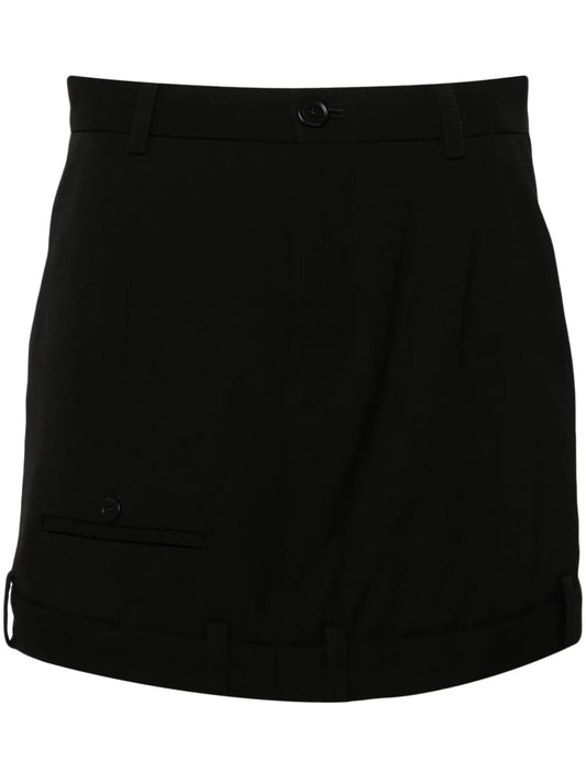 Deconstructed Wool Miniskirt