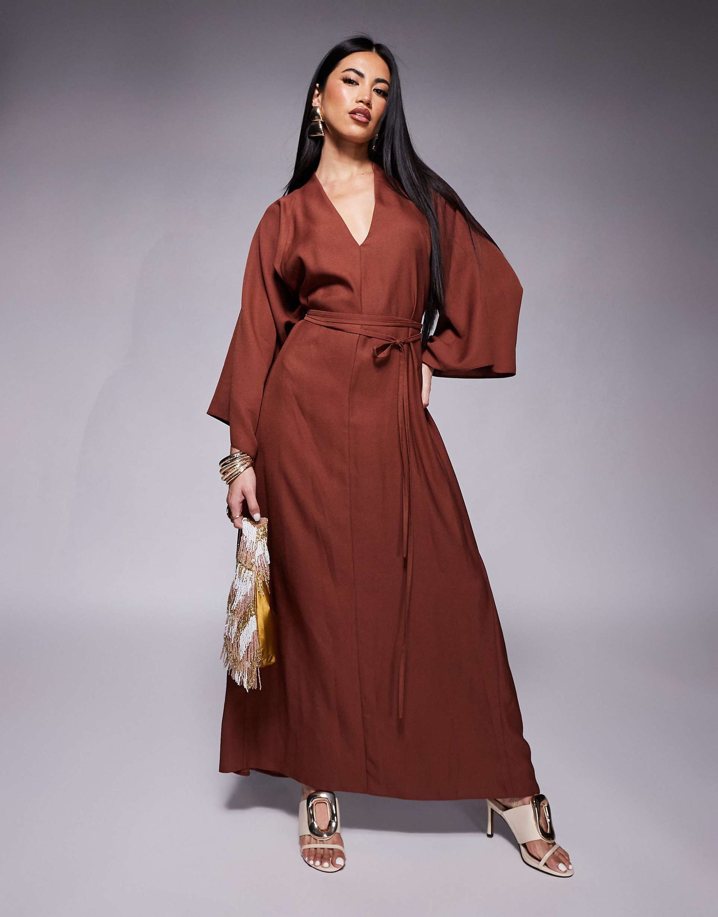 Kimono Wrap Around Midi Dress