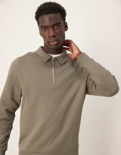 Quarter Zip Collar Sweatshirt