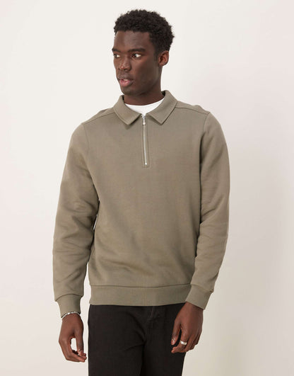 Quarter Zip Collar Sweatshirt