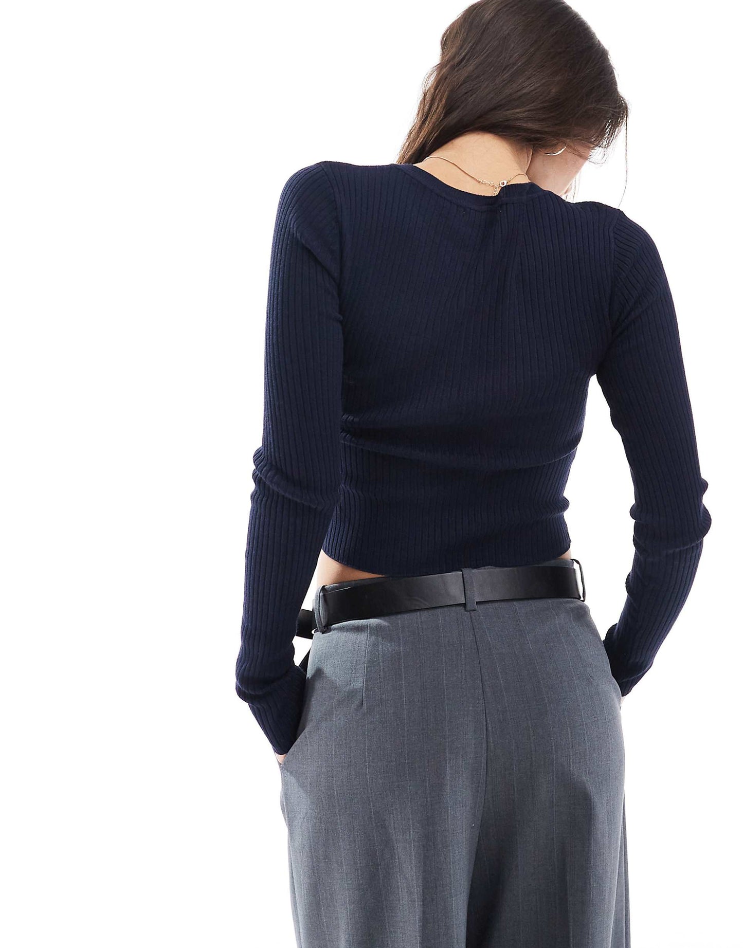 Str Long Sleeve Knitted Top