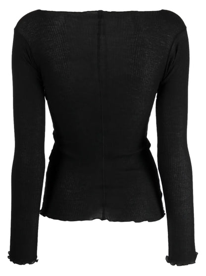 Vertical-Seamed Ribbed-Knit Jumper