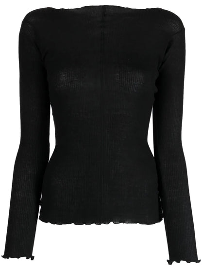 Vertical-Seamed Ribbed-Knit Jumper