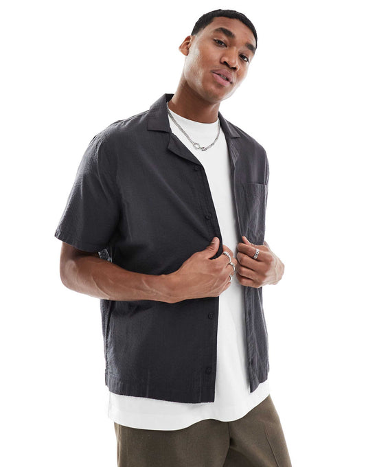 Short Sleeve Textured Shirt