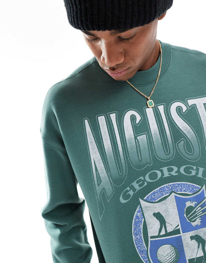 Cropped Sweat Top With Golf Motif