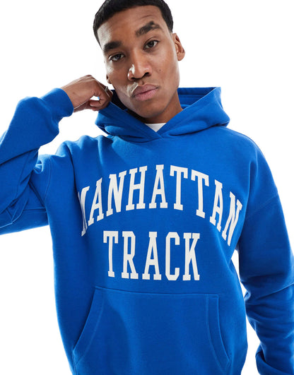 Boxy Varsity Motif Hoodie