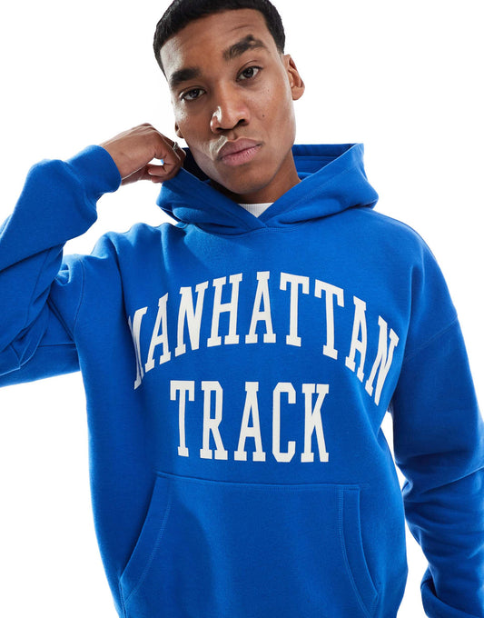 Boxy Varsity Motif Hoodie