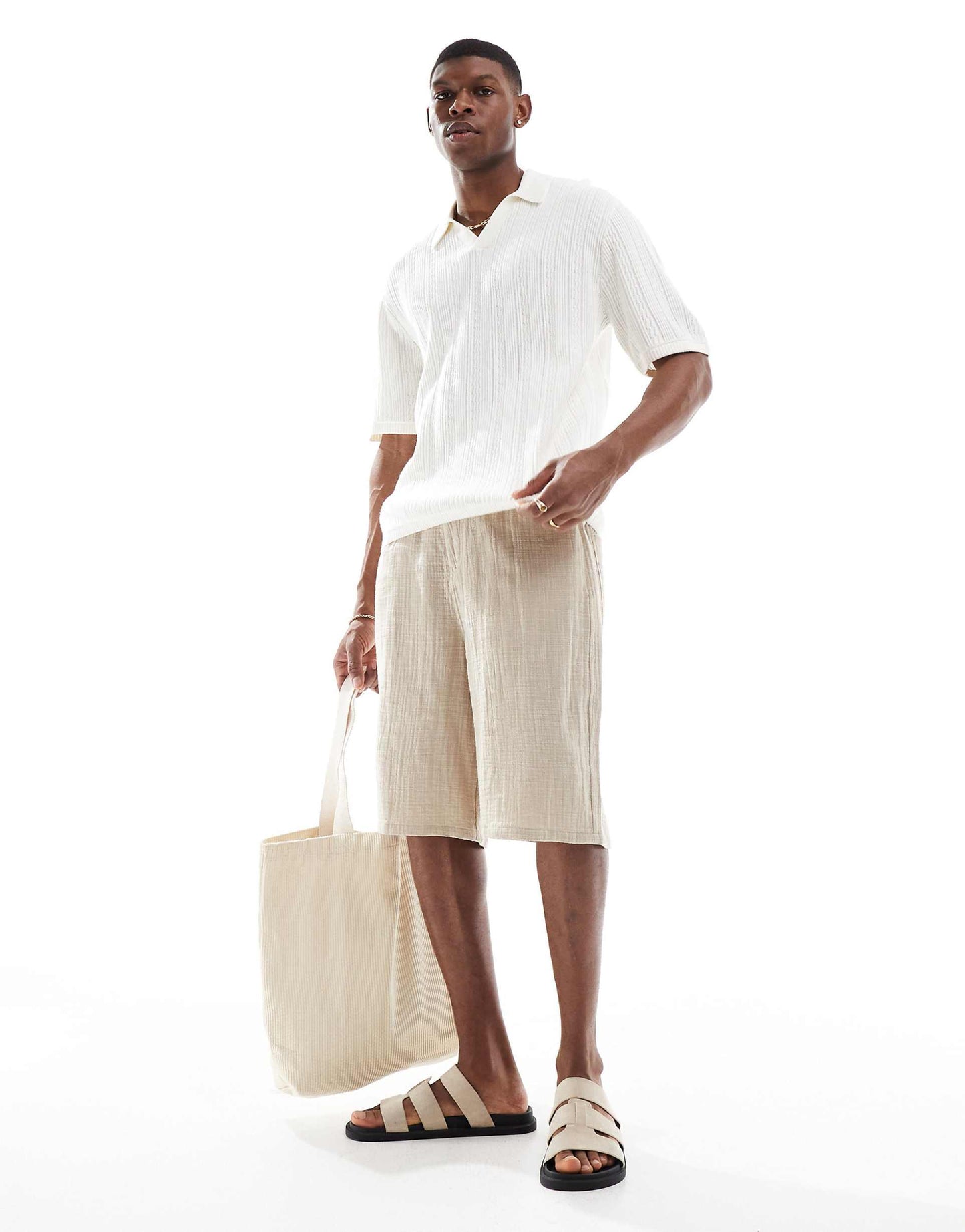 Short Sleeve Knitted Polo Top
