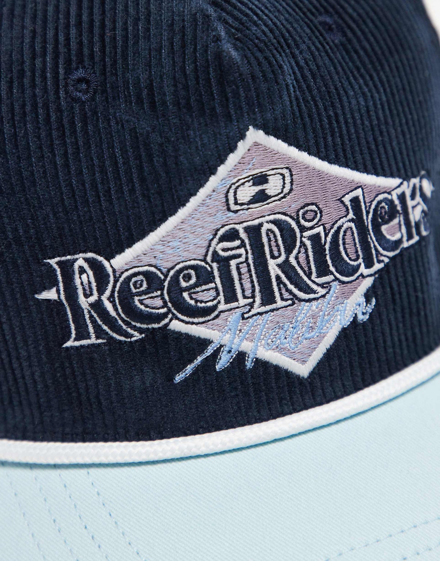 Y2K Ribbed Motif Surf Cap With Contrast Peak