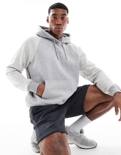 Boxy Varsity Logo Hoodie With Contrast Sleeves