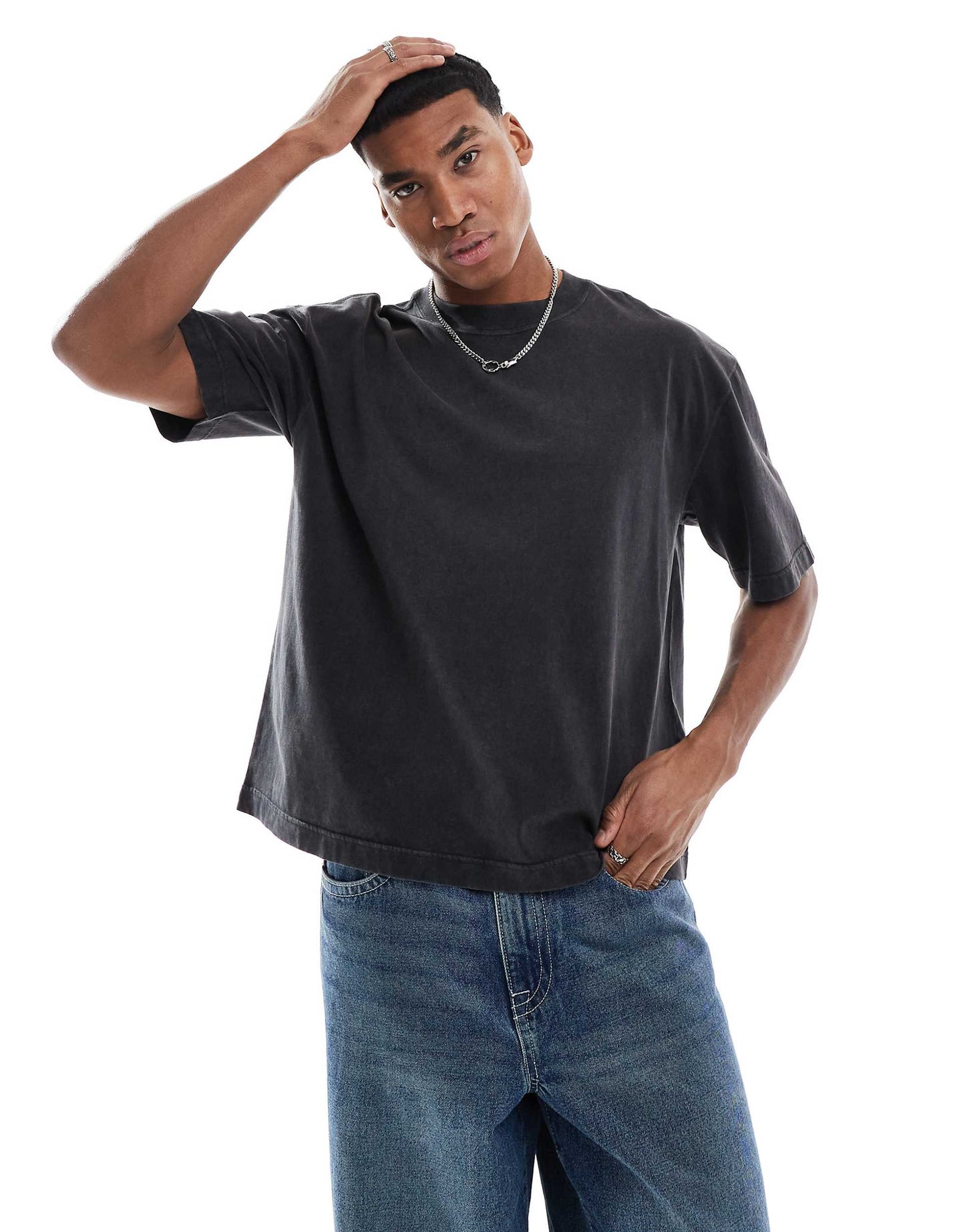 Cropped Boxy T-Shirt With Seam Detail