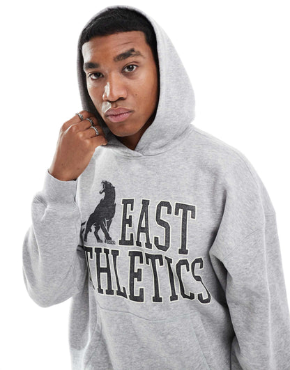 Boxy Varsity Motif Hoodie