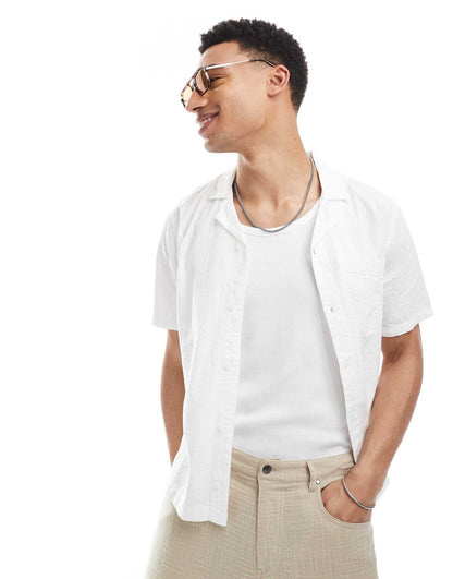 Short Sleeve Seersucker Shirt