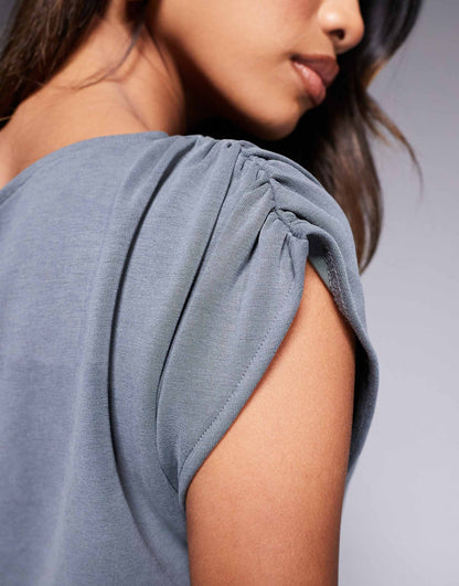 Cupro Off Shoulder Ruched Top