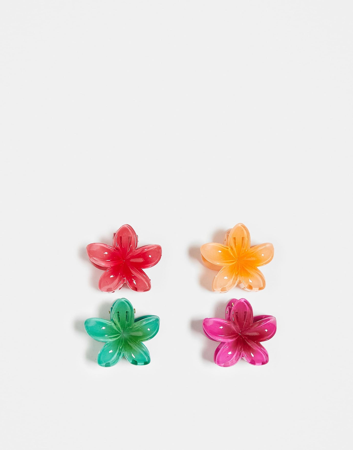 Pack Of 4 Mini Hawaiian Flower Hair Clips