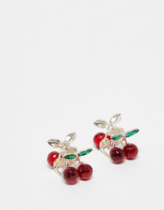 Pack Of 2 Cherry Hair Clips