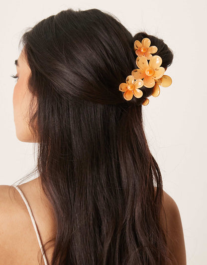 Triple  Flower Hair Claw Clip