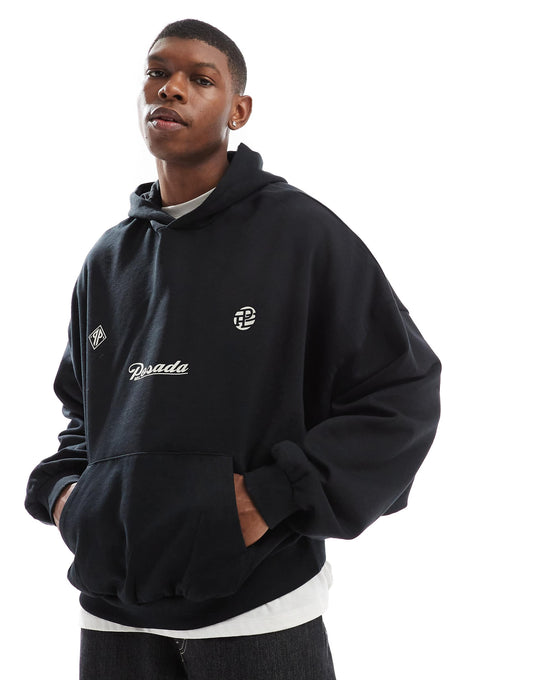 Extreme Oversized Hoodie With Chest Prints