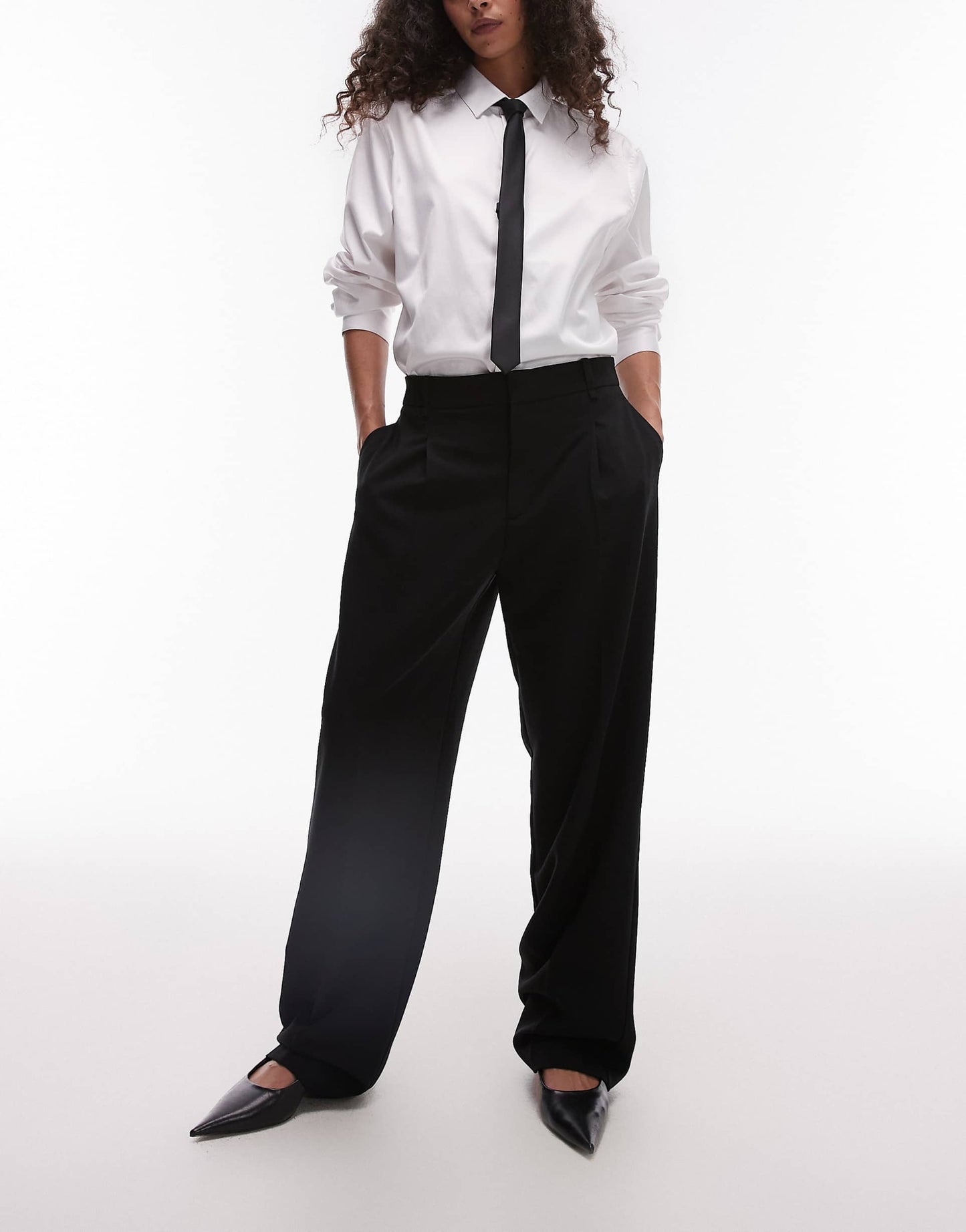 Pintuck Straight Leg Tailored Trouser